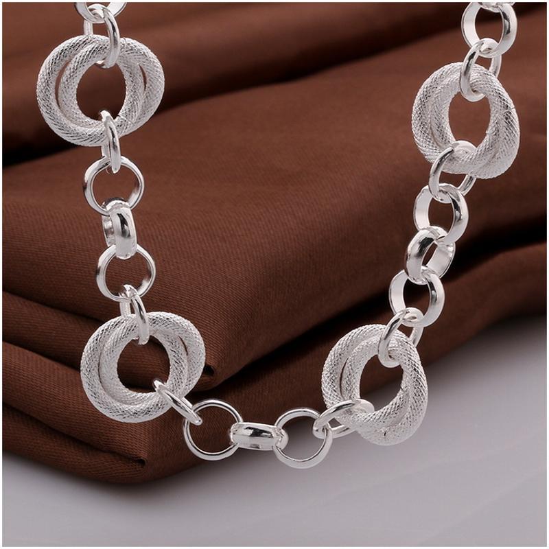 N644 Women Silver Necklace 镀925纯银女项链日韩版锁骨链潮人送女朋友七夕情人节礼物