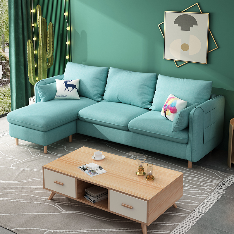 禧漫屋北欧布艺沙发小户型现代简约可拆洗客厅服装店网红款三人沙发