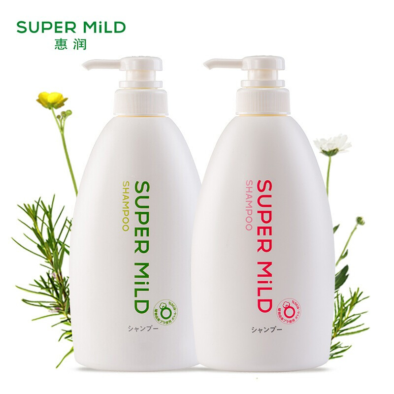 惠润SUPER MiLD 洗发水1.2L套装 绿野芳香洗发水600ml+鲜花芳香洗发水600ml 无硅油 原装进口高清大图