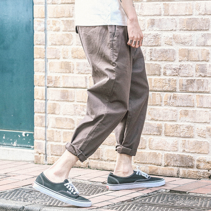 东京衣柜男装夏季新款韩版潮流公祖航休闲裤宽松男士百搭九分裤男