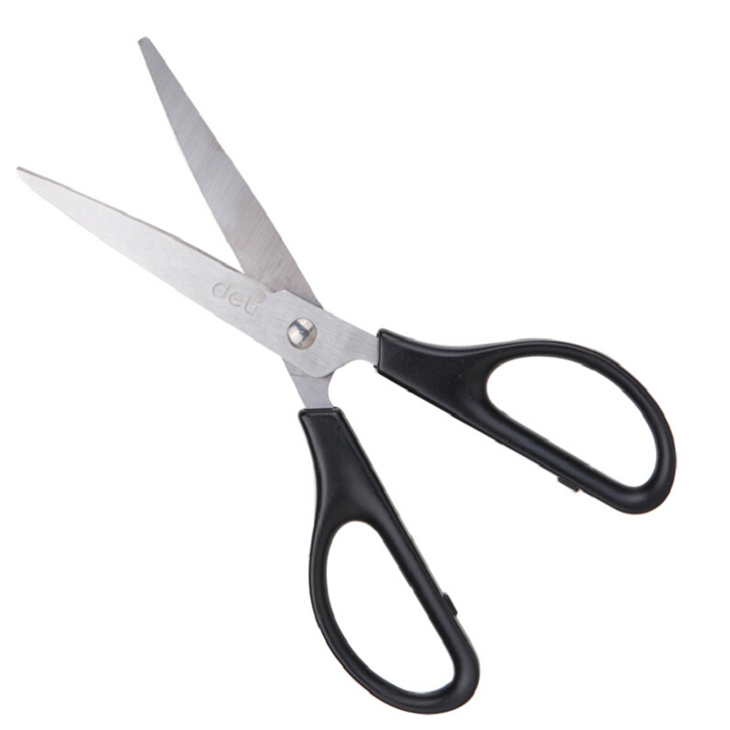 得力(deli) 170mm办公家用生活剪刀 办公用品 黑色