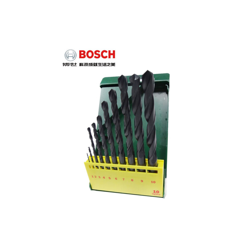 博世(Bosch) 绿色钻头套装 10支 HSS-R高速钢钻头 货期5-10天高清大图