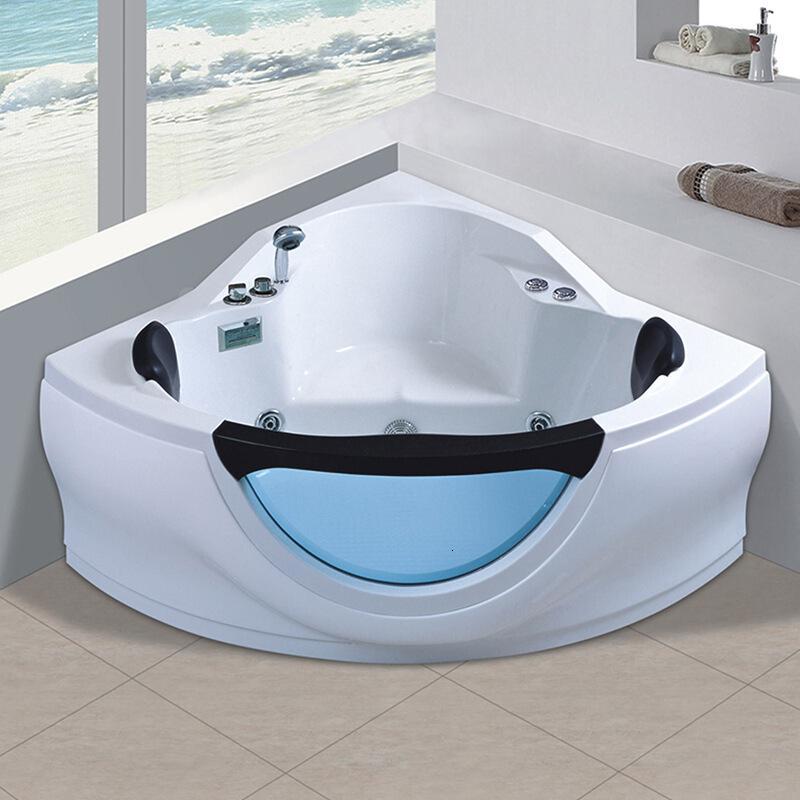 厂家直销独立式亚克力按摩浴缸三角扇形浴缸酒店双人冲浪浴缸 1380*