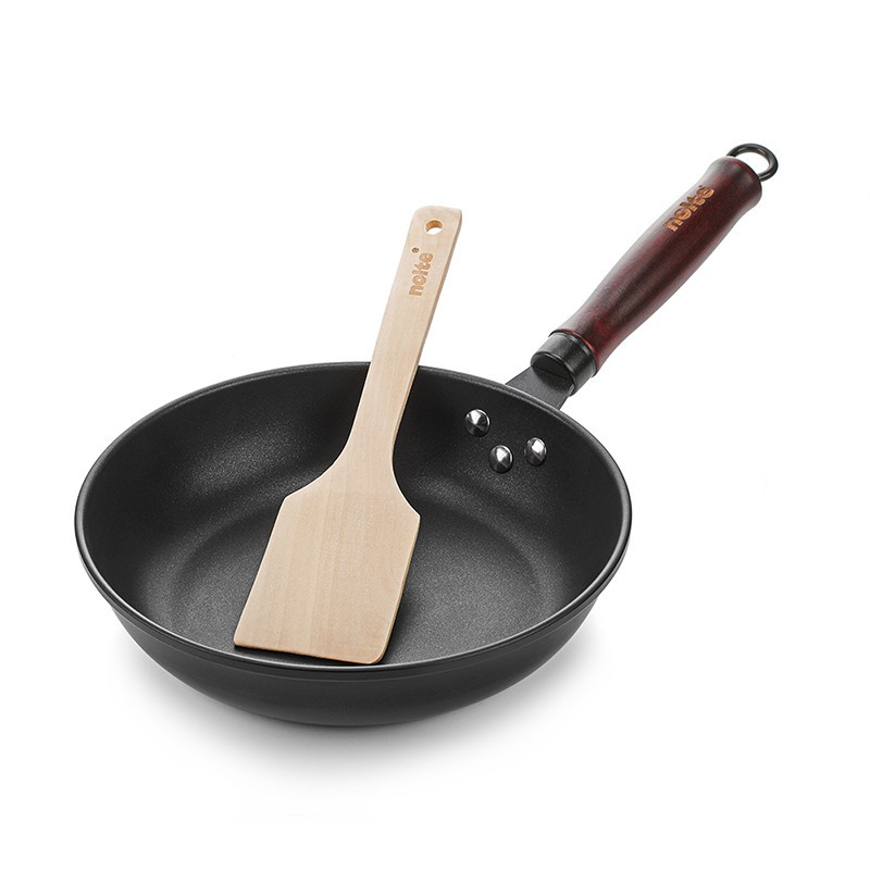 赫曼德(NOLTE)平底锅厨房烹饪锅具煎锅不粘锅24CM木铲两件套 HMD-9723