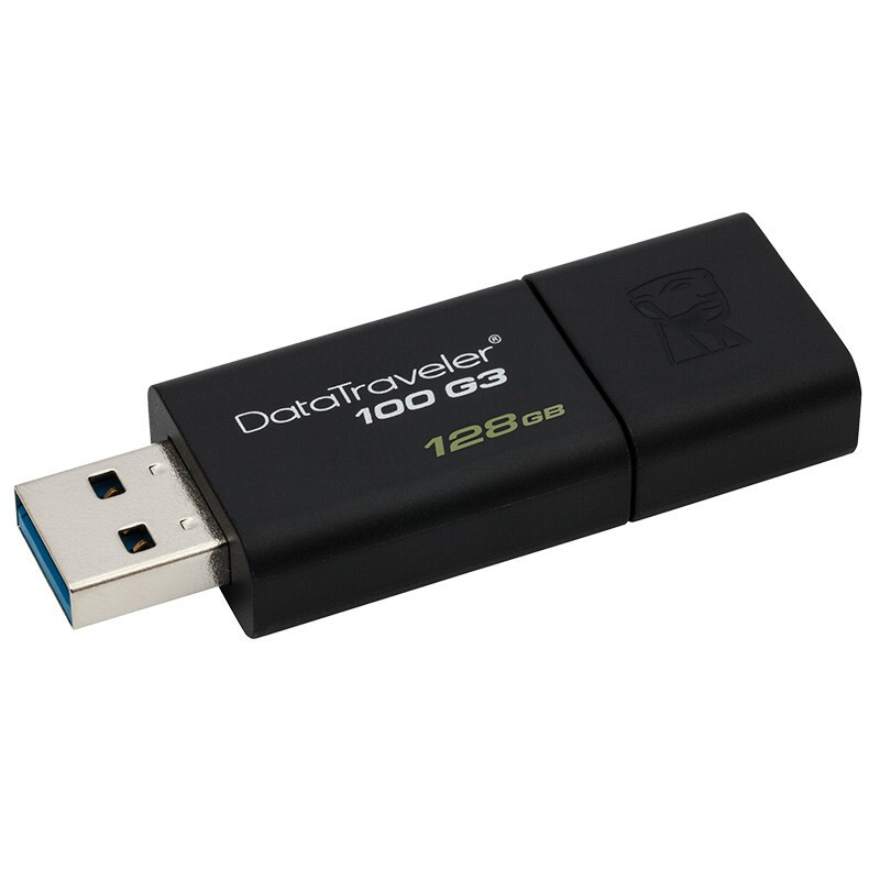 金士顿 USB3.0 DT100G3 系统投标车载优盘 高速U盘 128G 黑