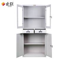止臣 文件柜 办公柜储物柜资料柜带锁档案柜加厚铁皮柜 中二斗