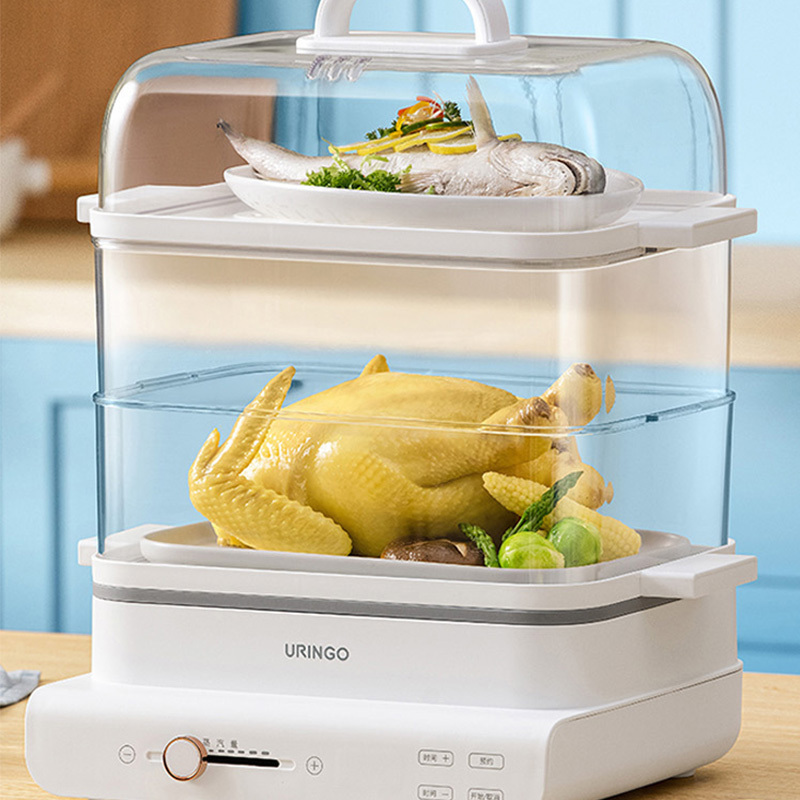 七彩叮当电蒸锅18L多功能锅可预约定时分体式三层大容量DZ01高清大图