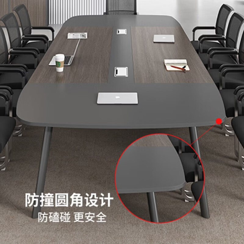 可得优(KW-triO)弘和祥泰 简约现代办公桌椅组合 5.0米+18把椅子 桌子长度:5000*1400*750mm高清大图