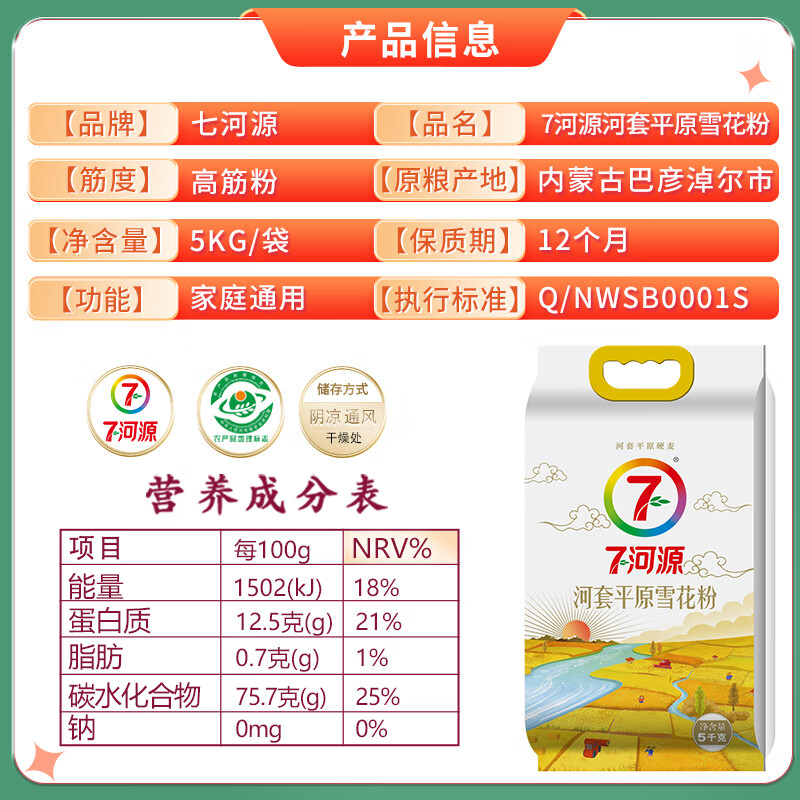 7河源 河套平原雪花粉5kg高清大图