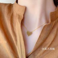 [不褪色不过敏]钛钢保色珠子拼接爱心桃心浪漫圆珠珠豆豆项链 [不褪色不过敏]钛钢保色珠子拼接爱心桃心浪漫圆珠珠豆豆项链