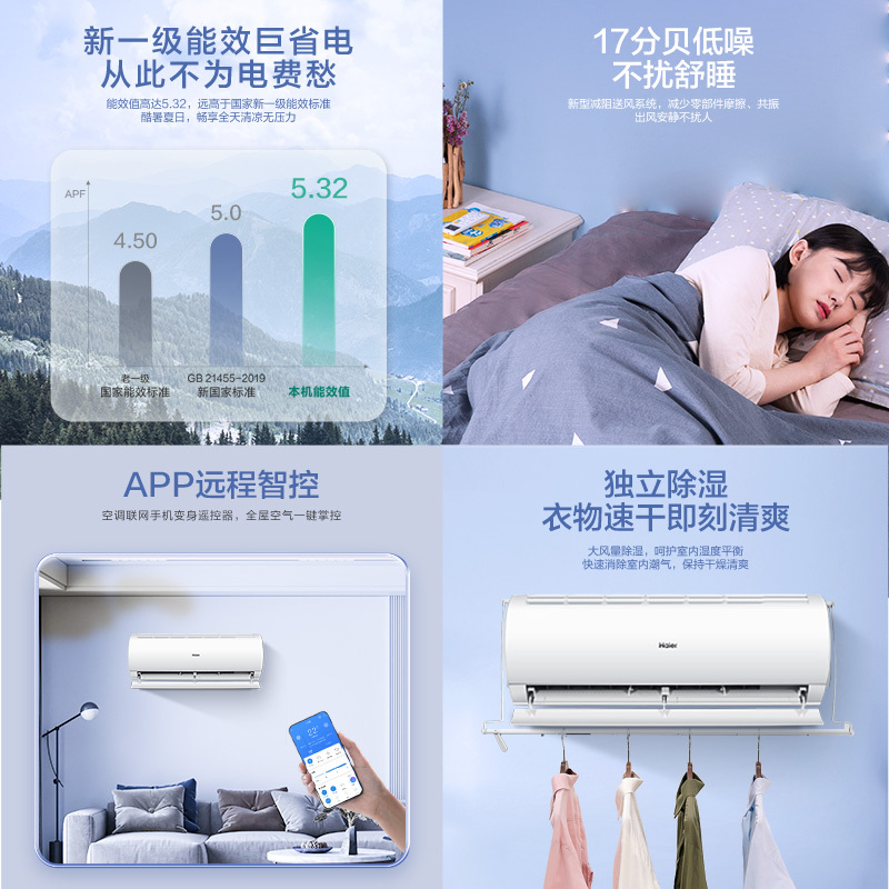 海尔空调(Haier)1匹 新1级能效 KFR-26GW/C200-61套机