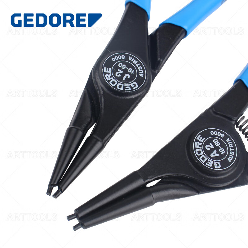 吉多瑞(GEDORE)德国吉多瑞gedore卡簧钳内卡外卡弹簧弯头8000A/J直头卡环钳进口 1101-001套装高清大图