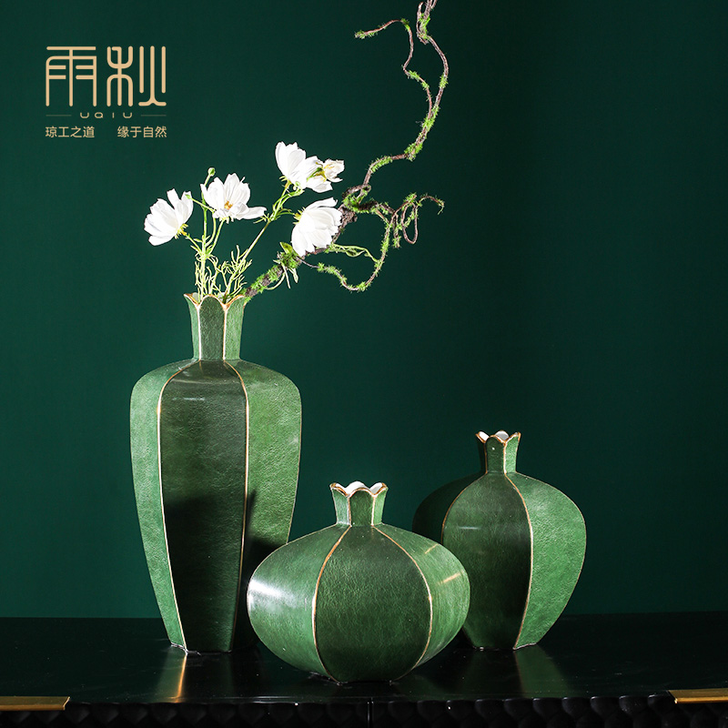 新中式创意家居客厅陶瓷花瓶花艺软装饰品床头柜摆件插花器摆设 三维工匠 C款高清大图