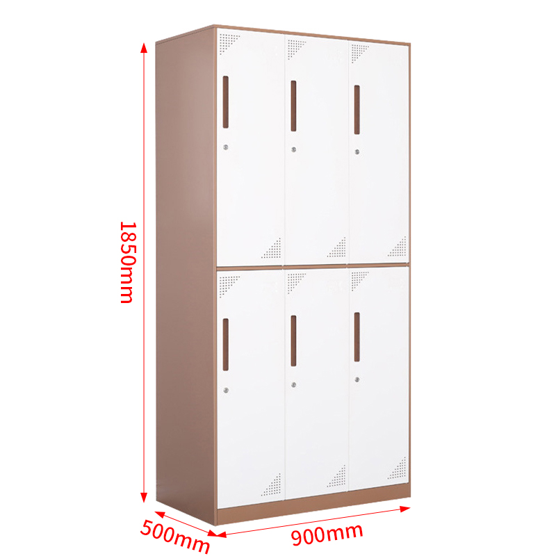 臻远 ZY-GYGC-10拆装更衣柜窄边储物柜 咖白套色六门高清大图
