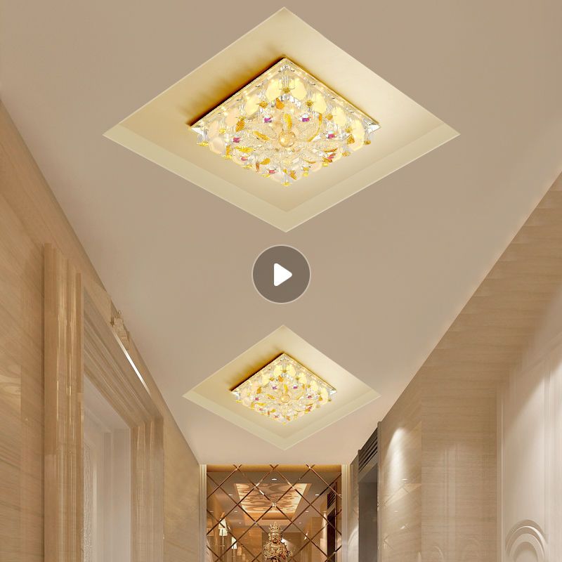 12瓦白光直径18厘米暗装要开孔led水晶过道灯客厅餐厅玄关筒灯卧室