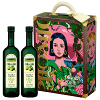 欧丽薇兰(olivoila) 食用油特级初榨橄榄油礼盒 插画版750mlx2橄榄油礼盒