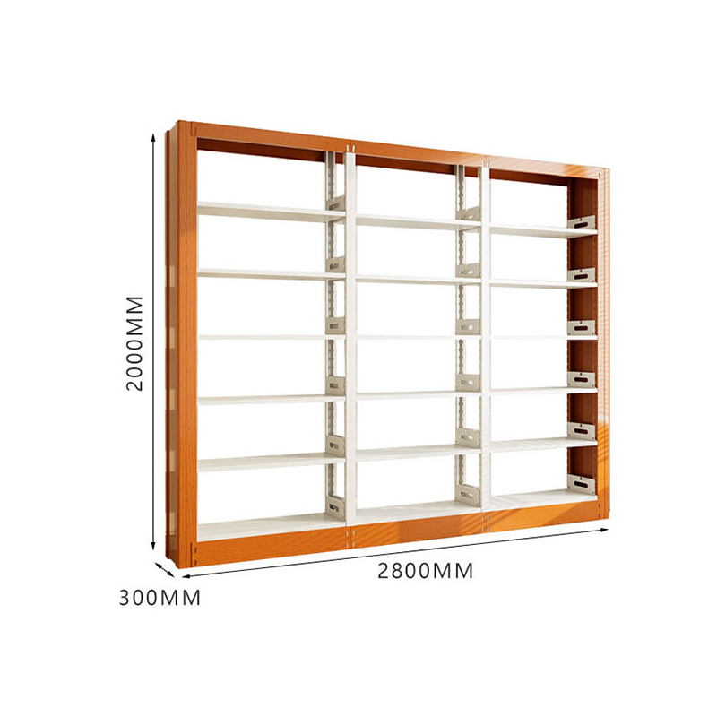 臻远ZY4072623 钢制书架黄色资料架 单面6层一列三组 2800*300*2000mm高清大图