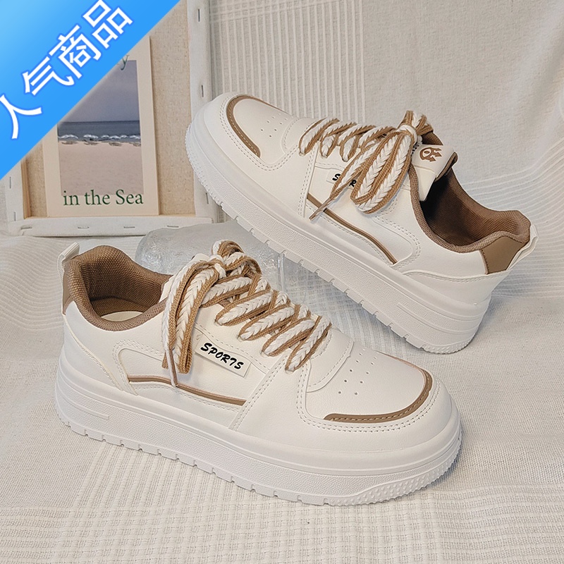 SUNTEK小白鞋女鞋子2023新款夏季百搭厚底ins潮休闲运动鞋网面板鞋高清大图