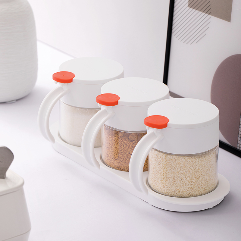 茶花 圆点三组玻璃调味瓶 300ml*3个/个高清大图