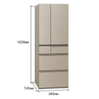 松下(Panasonic)NR-F603HX 595升 日本制造 进口品 搭载松下nanoeX健康科技 Ag+银离子