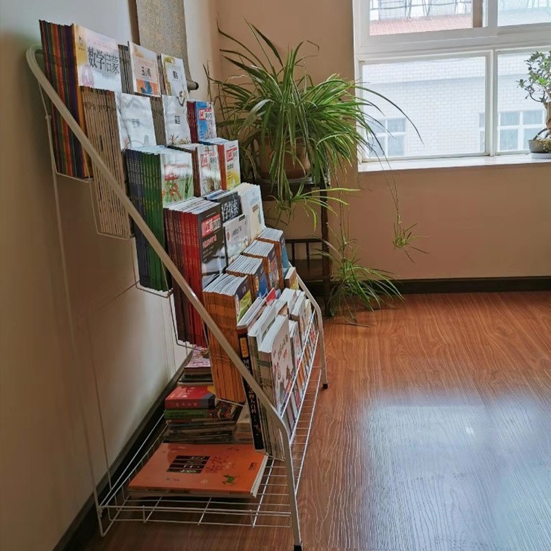 儿童书架 铁艺宝宝书柜绘本架幼儿书报架6层简易展示落地书架收纳收纳柜 三维工匠高清大图