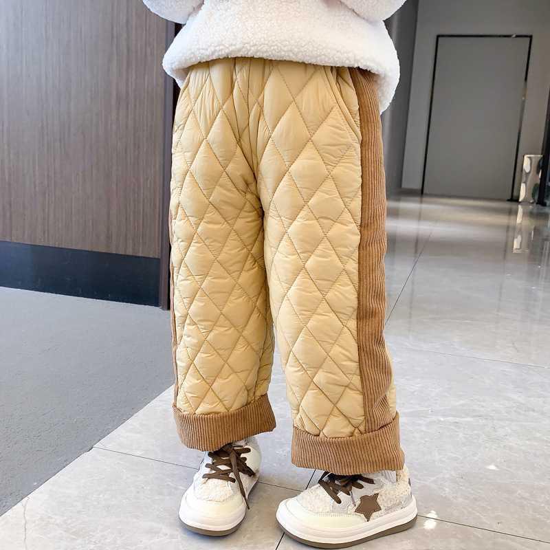 香忊女童棉裤冬季新款加绒裤子女宝宝东北外穿一条过冬三层加厚阔腿裤