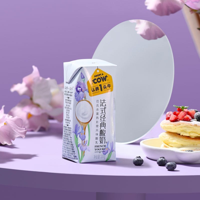 认养一头牛常温原味酸奶200g*12盒*2箱 经典原味法式酸奶