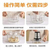 志高（CHIGO）绞肉机ZG-JR05玻璃单刀不锈钢机身加厚玻璃杯强劲电动绞肉搅馅家用料理机单刀