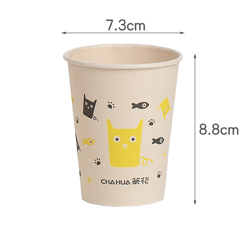 茶花(CHAHUA) 一次性杯子400只装225ml原浆大号纸杯子加厚水杯咖啡杯