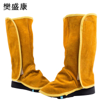 牛皮电焊皮脚盖护膝 焊工防烫护脚盖脚套 38CM高 双