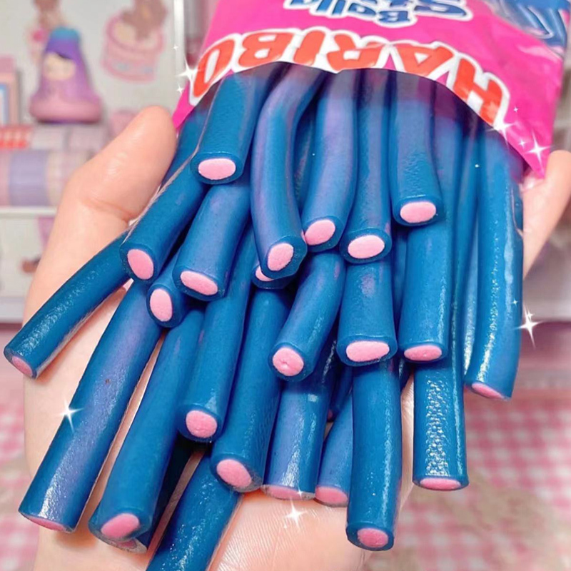 德国原装进口哈瑞宝haribo200g软糖草莓黑莓可乐味长条夹心网红水果