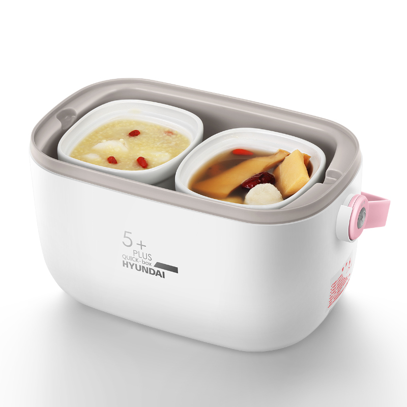 韩国现代(HYUNDAI)电热饭盒0.74L保温插电加热蒸煮饭带饭神器一机多用上班族便携QC-FH603 鲜果绿