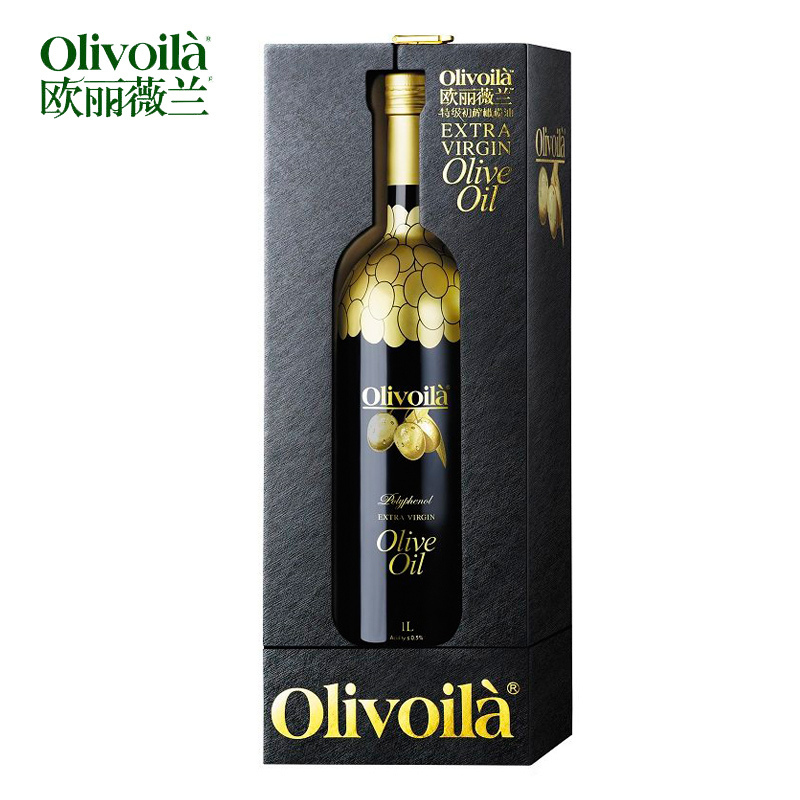 欧丽薇兰(olivoila) 高多酚金橄榄 特级初榨橄榄油 1L*2瓶 礼盒装