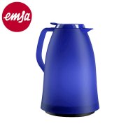 爱慕沙(emsa)保温壶家用玻璃内胆大容量热水壶暖水壶热水瓶欧式 曼波系列 蓝色1L(滞销处理)