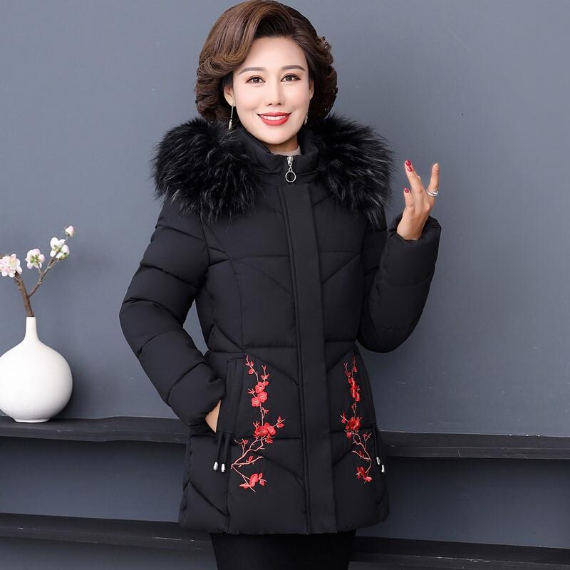 迪鲁奥(DILUAO)羽绒棉服中老年人女冬装中年妈妈洋气阔太太秋冬外套高清大图
