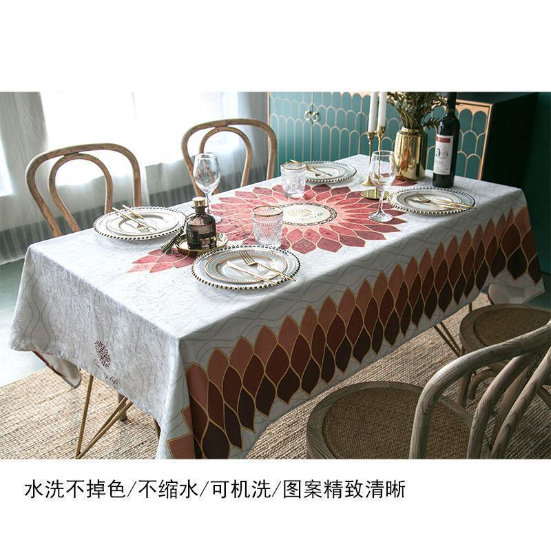 家柏饰(CORATED)美式轻奢家用长方形桌布布艺防水餐桌布茶几盖布北欧台布高清大图