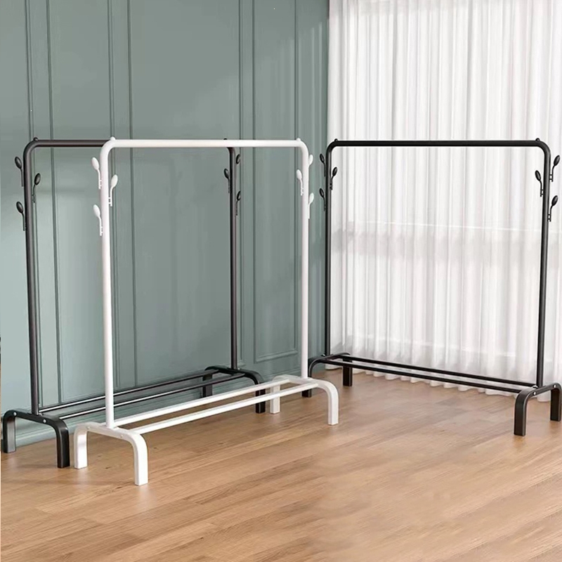 手逗简易晾衣架落地折叠阳台晒衣服架子家用卧室家用晾衣杆折叠挂衣架