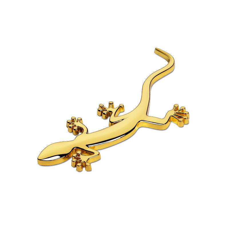 金属壁虎车贴尾标装饰车身创意个性大号3d汽车装饰划痕贴纸金色壁虎