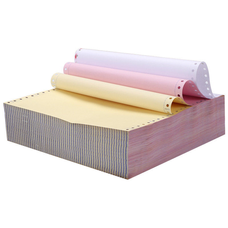 立信241三联二等份电脑打印纸1000页/箱 可撕边三层压线打印纸 发货单 票据打印出库单 发票清单