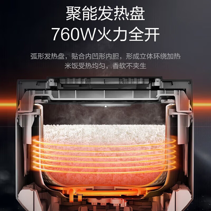 美的(Midea) MB-AFB4045R 电饭煲 4L 智能电饭煲 匠铜聚能釜 预约定时煮粥煲汤锅米饭锅高清大图
