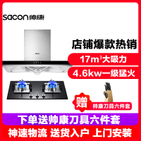 帅康(sacon)油烟机灶具套装抽油烟机燃气灶两件套17立方TE6709+58B厨卫厨房欧式吸油烟机煤气灶烟灶套餐天然气