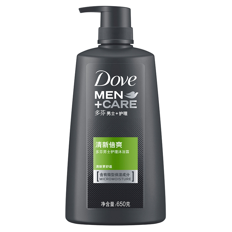 多芬(DOVE) 男士+护理 清新倍爽沐浴露 650g 各种肤质 成人适用【联合利华】