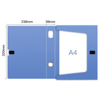 齐心(Comix)10只a4粘扣档案盒55mm文件盒收纳塑料资料盒办公用品蓝色EA1002-10