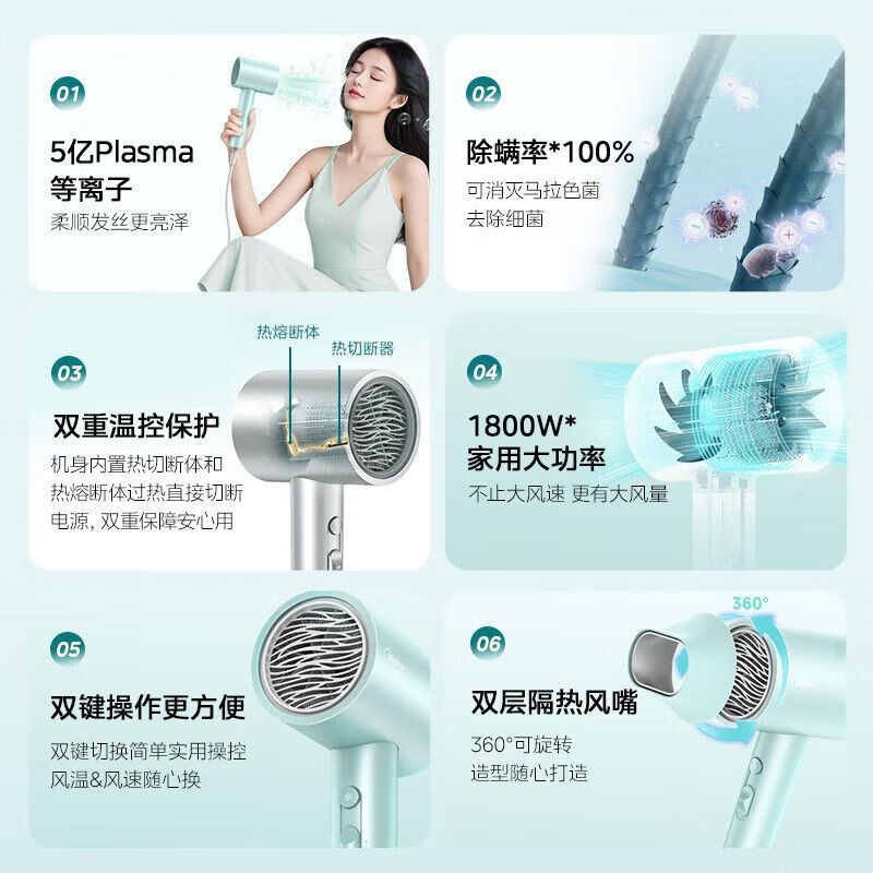 美的电吹风FJ308_曼波绿高清大图