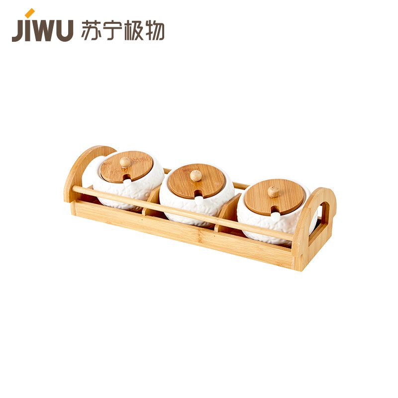 苏宁极物 日式和风斜口小调味罐/调味盒耐高温调味罐瓶糖罐油辣子盐罐