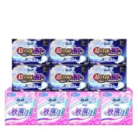 苏菲超熟睡AIR 420 4P*6包+弹力贴身机薄0.1 230 8P*4包[EC] 姨妈巾 国产 超薄 棉柔