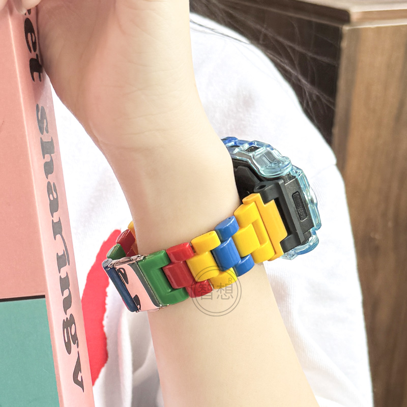 【秒变积木】适用于小天才电话手表表带Z11/Z10/Z9少年版/Z8树脂腕带3139B高清大图