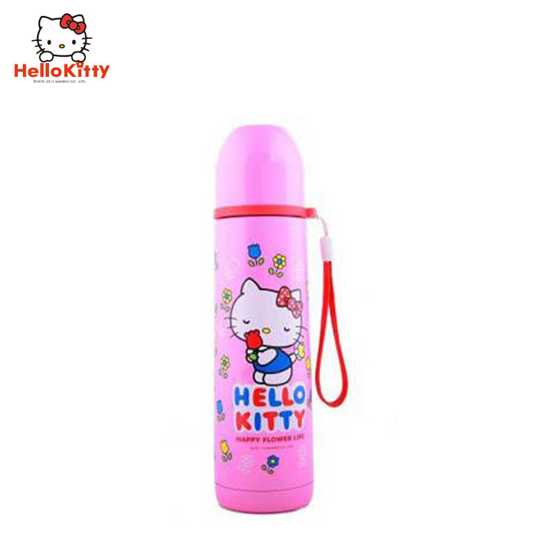 HelloKitty 凯蒂猫保温杯304不锈钢保温用品玫红500ml保温杯卡通幼儿园上学水杯女童不锈钢便携宝宝杯子单个装