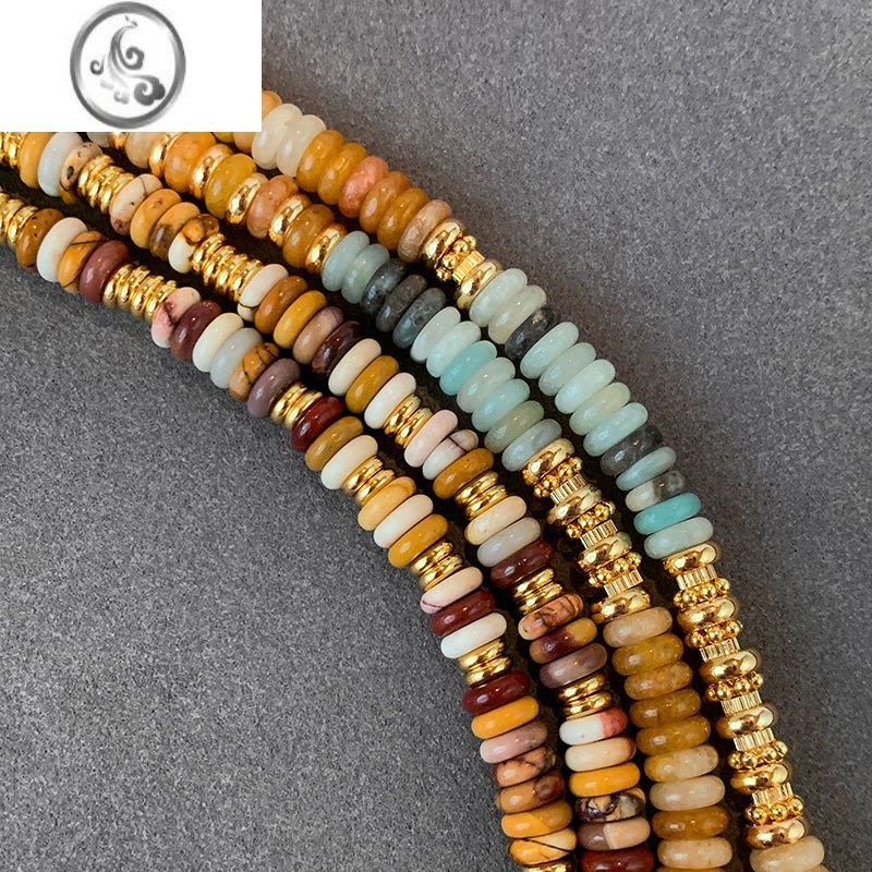 JiMi原创◆彩色石串珠项链女轻奢小众高级复古叠戴锁骨颈链图片