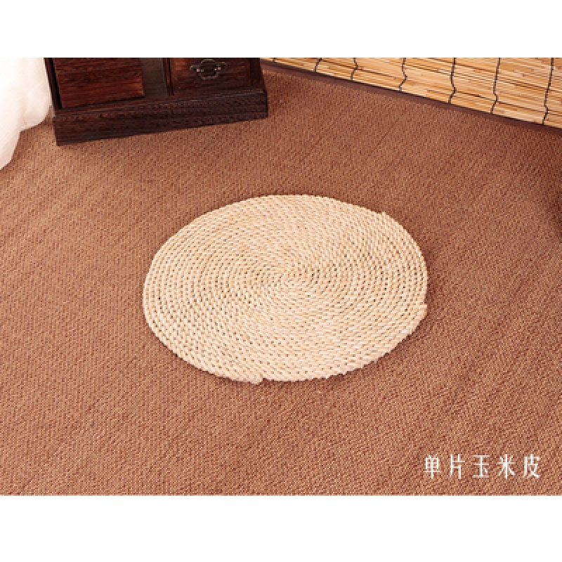 美帮汇日式编坐垫加厚圆形椅垫榻榻米瑜伽打坐禅修垫地板坐墩家用高清大图